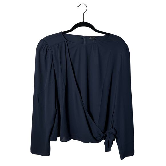 Ann Taylor Wrap Blouse in the color Night Sky NWT Size XL - Picture 2 of 6